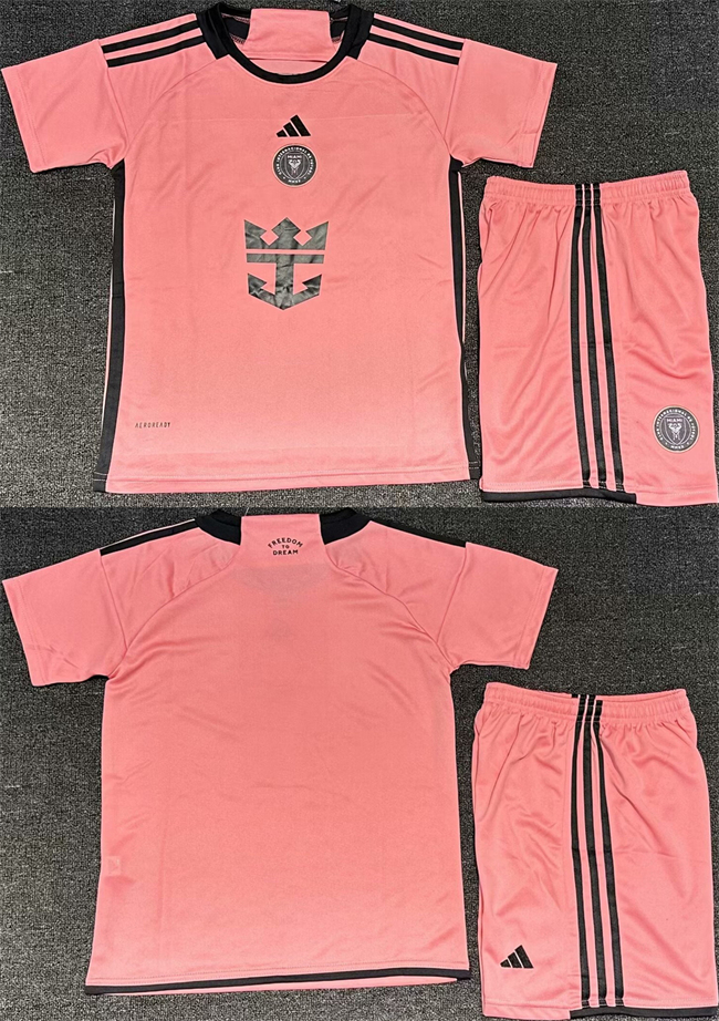 Youth Inter Miami CF Custom Pink Soccer Jersey Suit